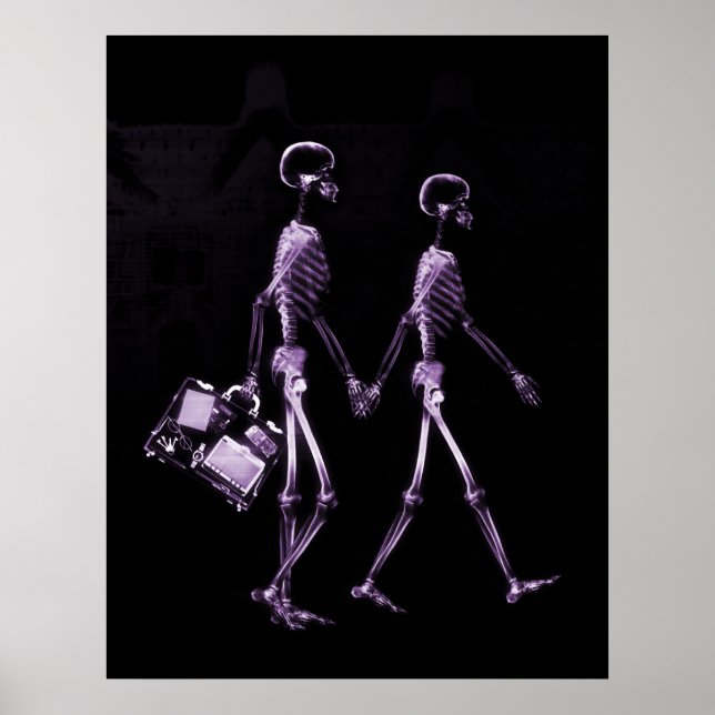 Poster- X-Ray Skeleton Couple Travel Blk Purp Poster (Vorne)