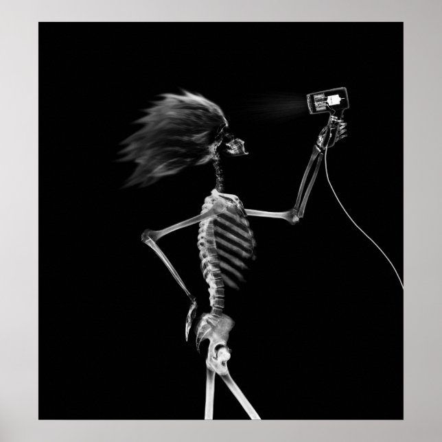 POSTER - X-RAY SKELETON HAIR STYLING B&W (Vorne)