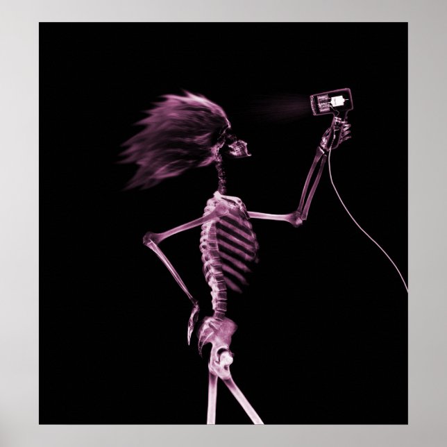 POSTER - X-RAY SKELETON HAIR STYLING PINK (Vorne)