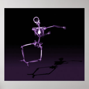 POSTER - X-RAY SKELETON JOY LEAP BLK PURPLE
