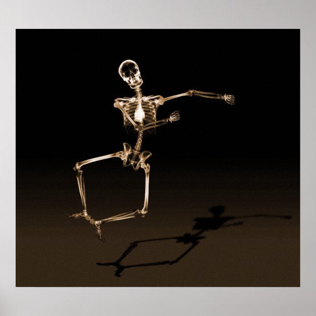 POSTER - X-RAY SKELETON JOY LEAP BLK SEPIA (Vorne)