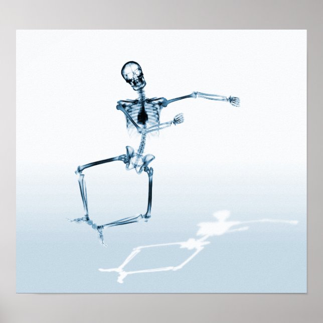 POSTER - X-RAY SKELETON JOY LEAP BLUE (Vorne)