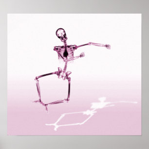 POSTER - X-RAY SKELETON JOY LEAP PINK