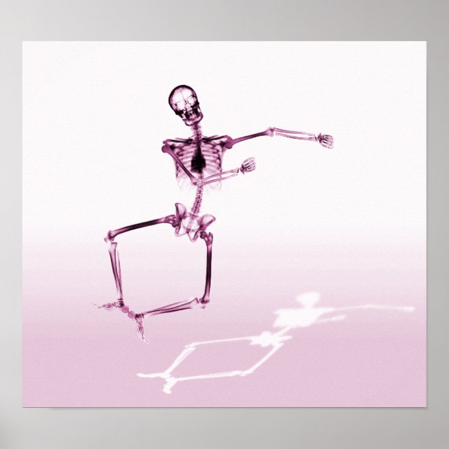 POSTER - X-RAY SKELETON JOY LEAP PINK (Vorne)