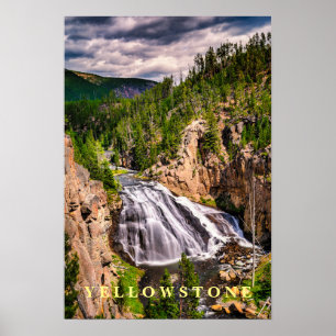 Poster Yellowstone Wasserfall