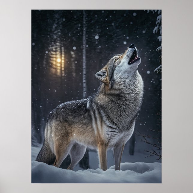 Poster Yellowstone Wolf (Vorne)