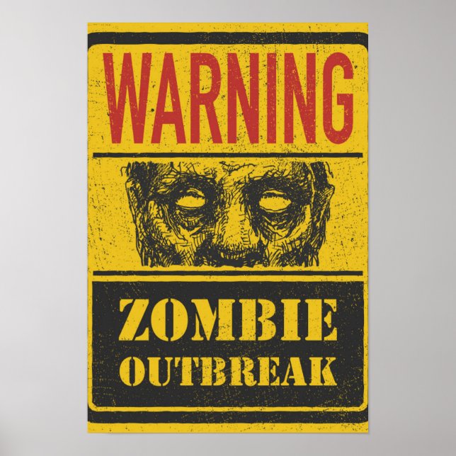 Poster Zombie-Ausbruch. Signaturboard mit Zombie (Vorne)