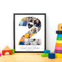 Poster zum 2. Geburtstag mit Fotocollage als Erinn