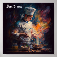 Poster zum Kochen eines Koch - im Stil eines Öls