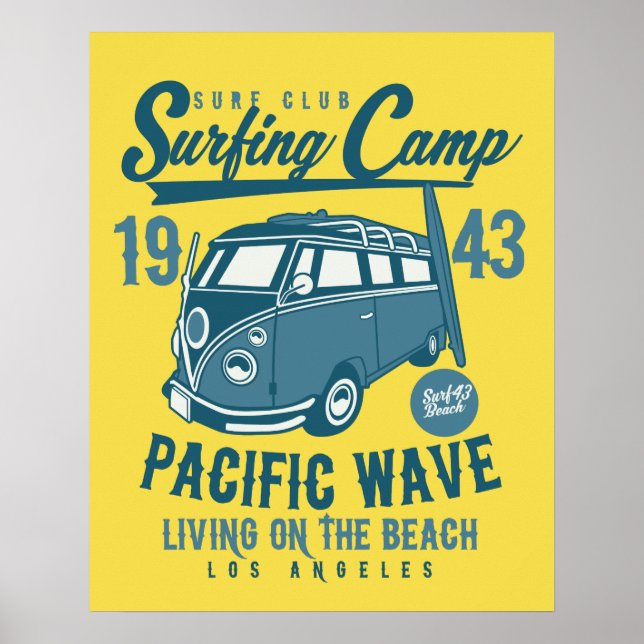 Poster zum Surfen im Camp Pacific Wave (Vorne)