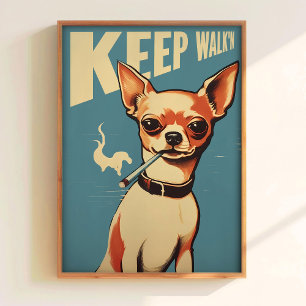 Poster zum Weitergehen Hipster-Hund Kunst Druck Lu