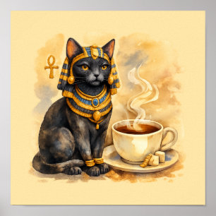 Poster zur altägyptischen Katzen-Bastet-Mythologie