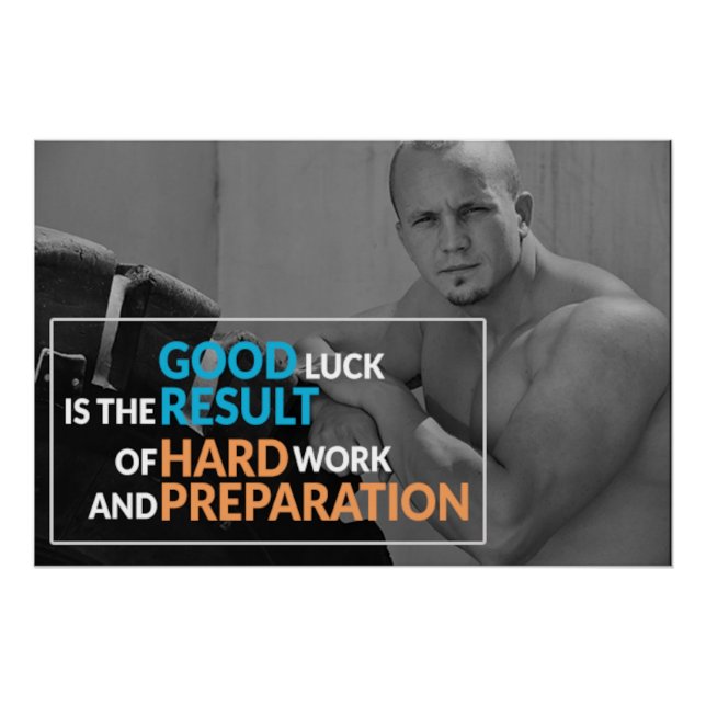 Poster zur Motivation durch harte Arbeit und Vorbe (Vorderseite)