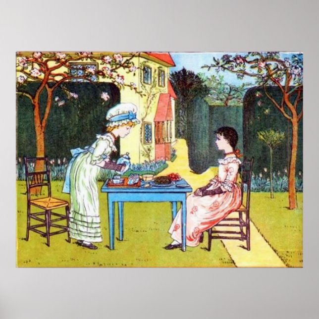 Poster: Zwei Viktorianische Mädchen haben Tee Poster (Vorne)