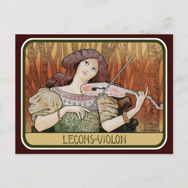 Postercard: Violinunterricht von Paul Berthon Postkarte (Vorderseite)