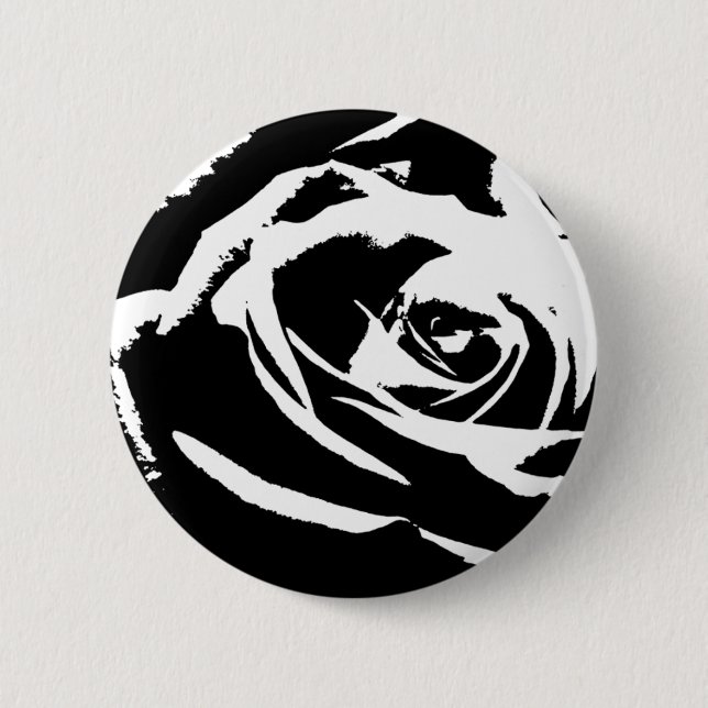 Posterisierte Rose Kunst Button (Vorderseite)
