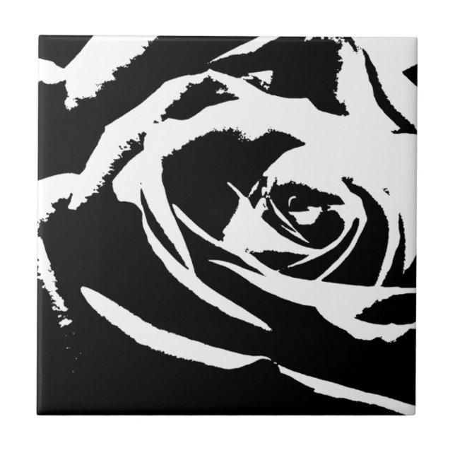 Posterisierte Rose Kunst Fliese (Vorderseite)