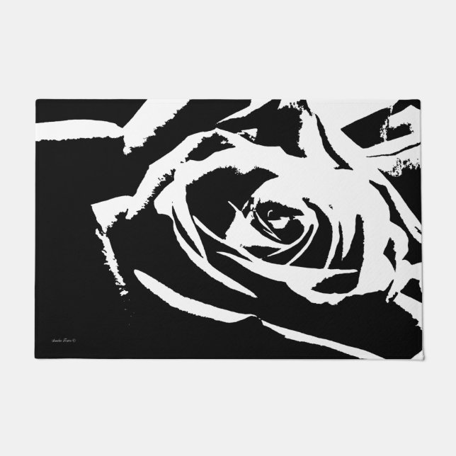 Posterisierte Rose Kunst Fußmatte (Vorderseite)