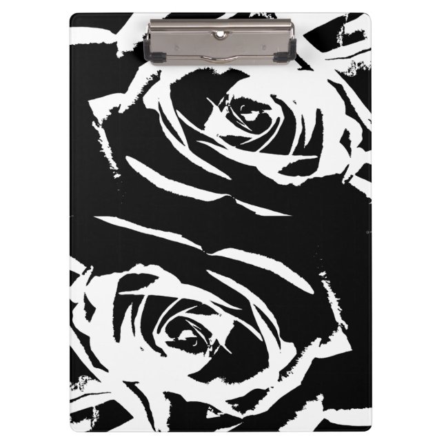 Posterisierte Rose Kunst Klemmbrett (Vorderseite)