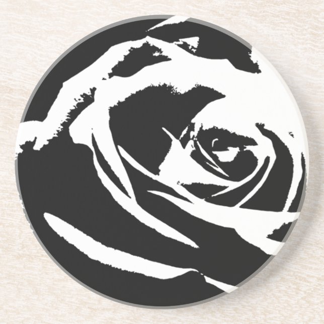 Posterisierte Rose Kunst Sandstein Untersetzer (Vorne)