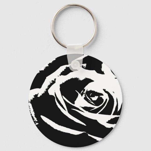 Posterisierte Rose Kunst Schlüsselanhänger (Vorderseite)