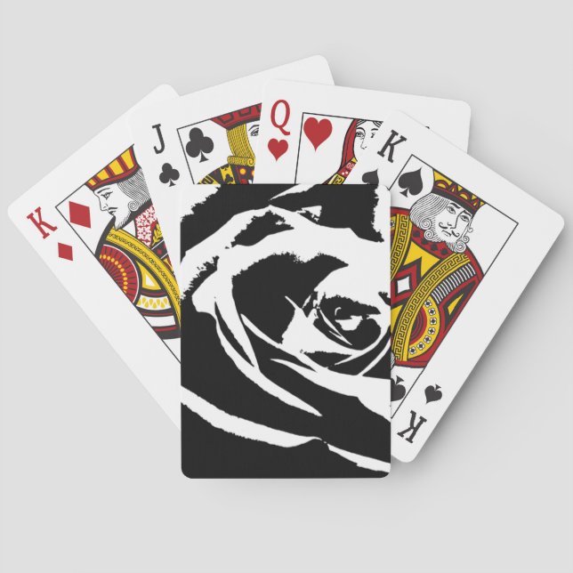 Posterisierte Rose Kunst Spielkarten (Rückseite)