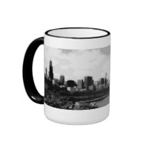 Posterized Chicago Skyline-Kaffee-Tasse