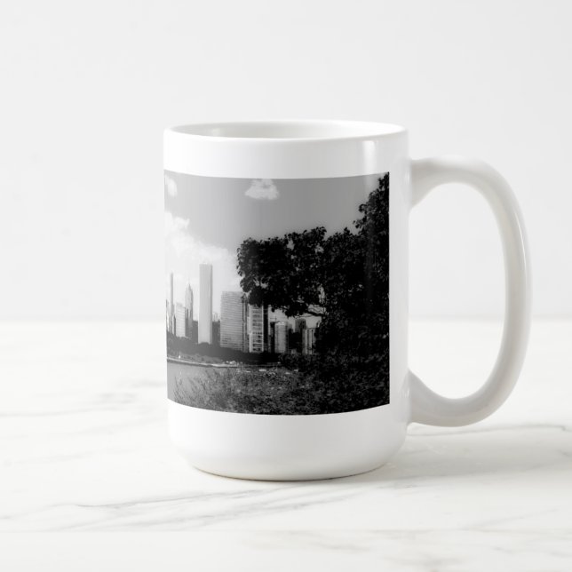 Posterized Chicago Skyline-Kaffee-Tasse Tasse (Rechts)