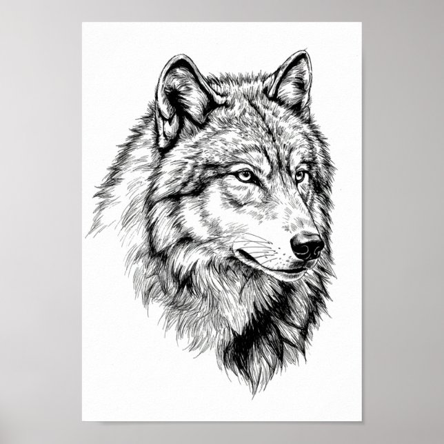 Posters Black and White Animal Portrait Poster (Vorne)