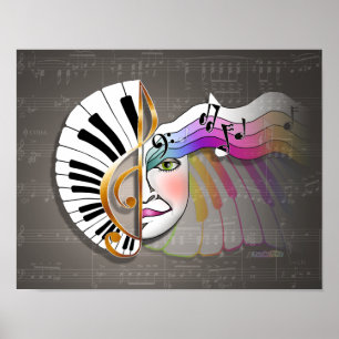 Posters & Fine Art: Musikmaske Poster