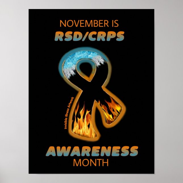 POSTERS.. RSD/CRPS - Fire & Ice Ribbon Poster (Vorne)