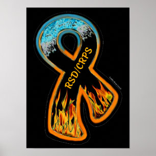 POSTERS.. RSD/CRPS - Fire & Ice Ribbon Poster