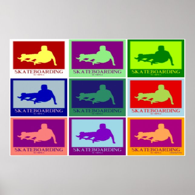 POSTERS - SKATEBOARING OLYMPIA POP ART WALL ART POSTER (Vorne)