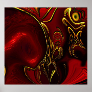 Posters ZIZAGO Art Abstrakt Red Black Gold 5 Poster