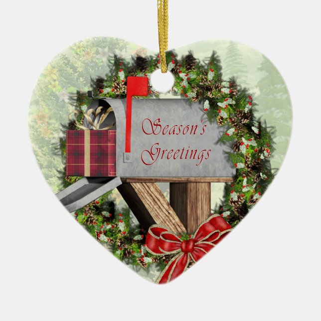 Postfach, Kranz und Gift Mail Carrier Ornament (Vorne)