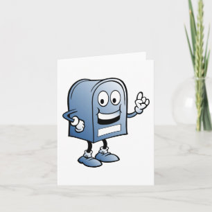 Postfach Mascot Happy Blue Postal Zeichen Karte