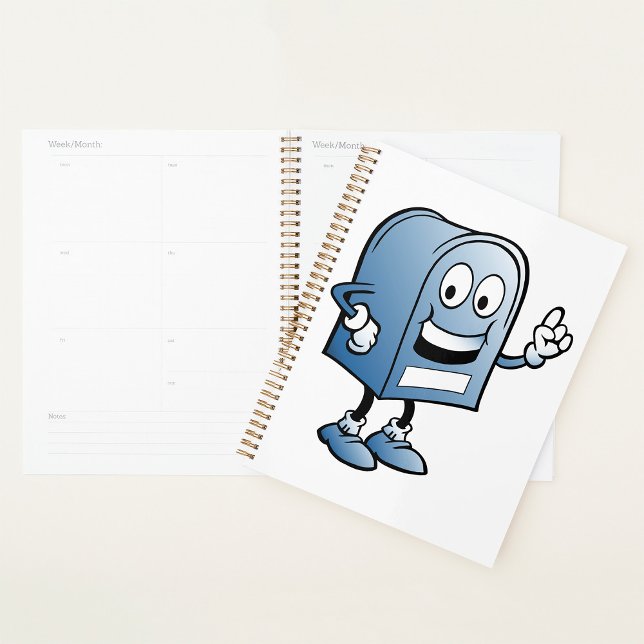 Postfach Mascot Happy Blue Postal Zeichen Planer (Von Creator hochgeladen)