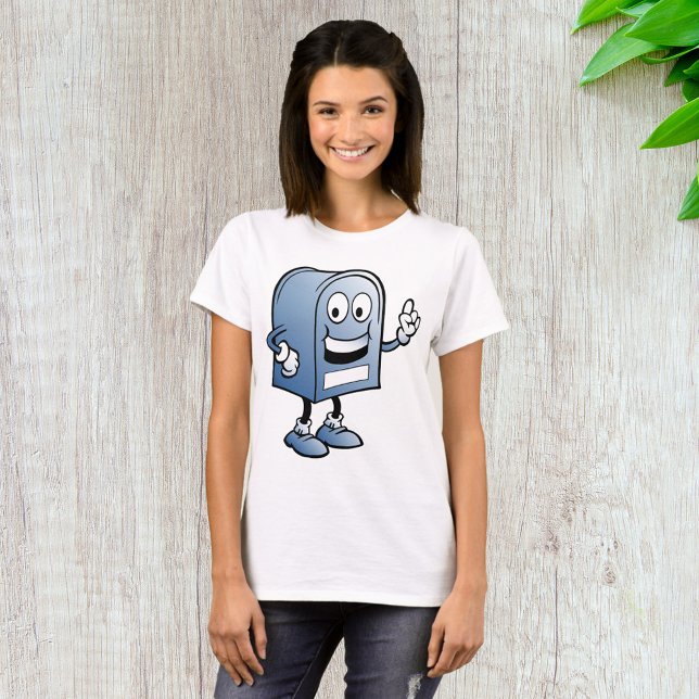 Postfach Mascot Happy Blue Postal Zeichen T-Shirt (Von Creator hochgeladen)