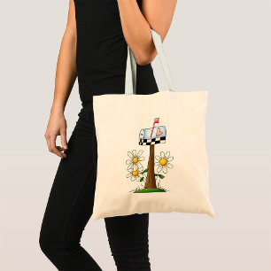 Postfach mit Daisis und Herzenflagge Country Garde Tragetasche