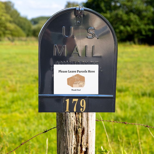 Postfach Paketaufkleber WEISSER Hintergrund Aufkleber (size of sticker varies upon your choice of dimensions.)