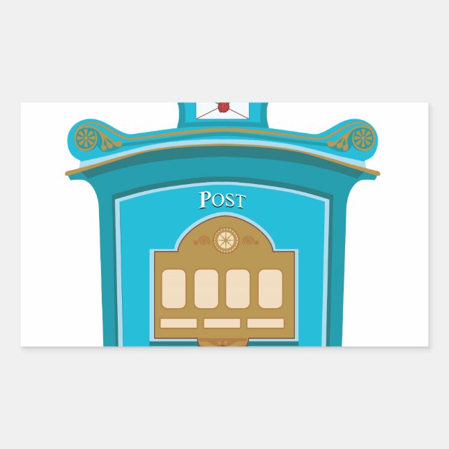 Postfach Rechteckiger Aufkleber (Vorderseite)