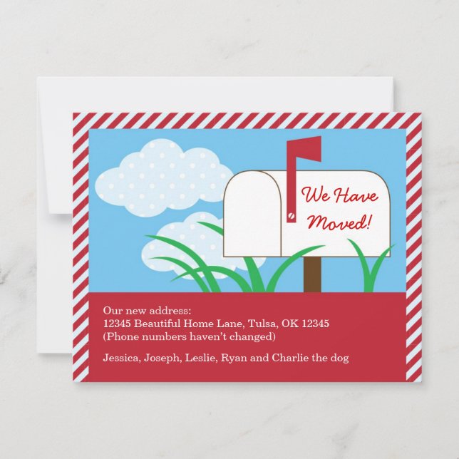 Postfach Wir haben die Karte verschoben (Vorderseite)