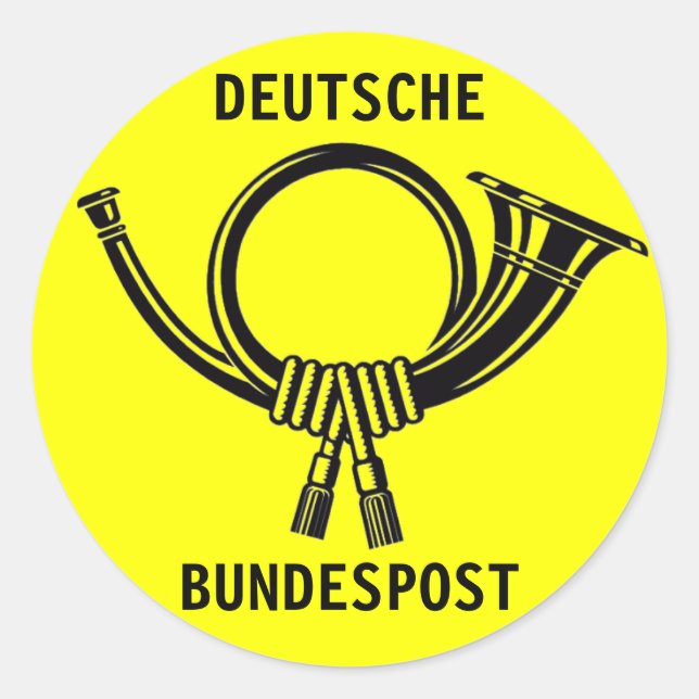 Posthorn DEUTSCHE BUNDESPOST gelb#1 Runder Aufkleber (Vorderseite)