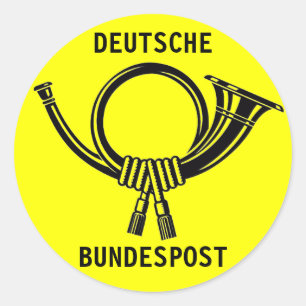 Posthorn DEUTSCHE BUNDESPOST gelb#1 Runder Aufkleber