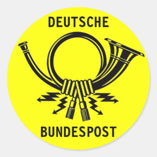 Posthorn DEUTSCHE BUNDESPOST yellow#2 Runder Aufkleber