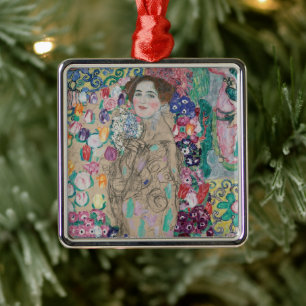 Posthumes Porträt der Ria Munk von Gustav Klimt Ornament Aus Metall