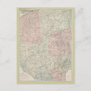 Postkarte 1912 Karte der Adirondacks