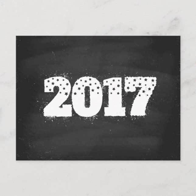 Postkarte 2017 auf Kreidebrett (Vorderseite)