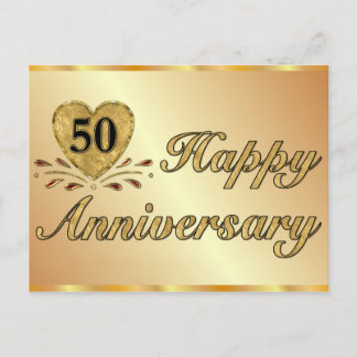Postkarte - 50. Jubiläum - Gold