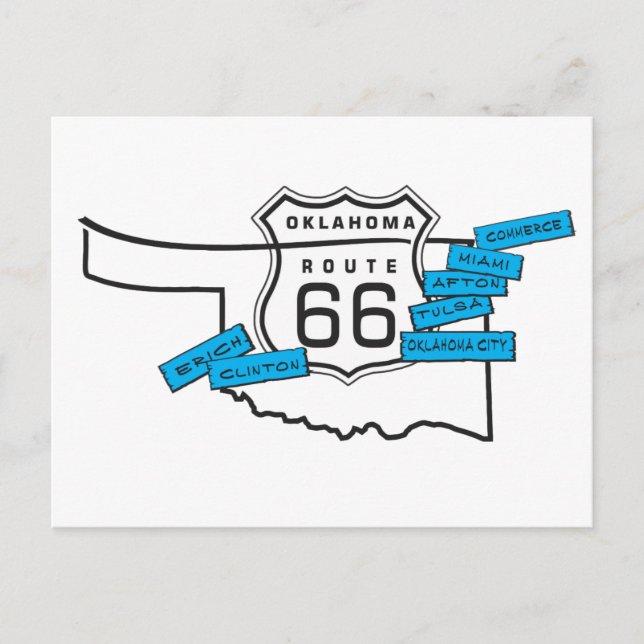 Postkarte 66 Oklahoma (Vorderseite)